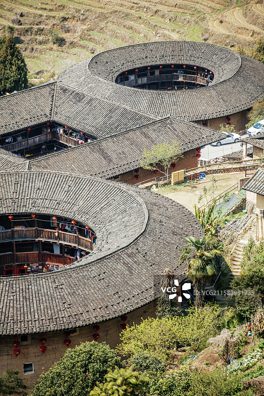 福建漳州南靖田螺坑土楼群/四菜一汤土楼图片素材