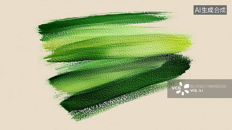 【AI数字艺术】清新自然绿色水彩水粉油画笔触图片素材