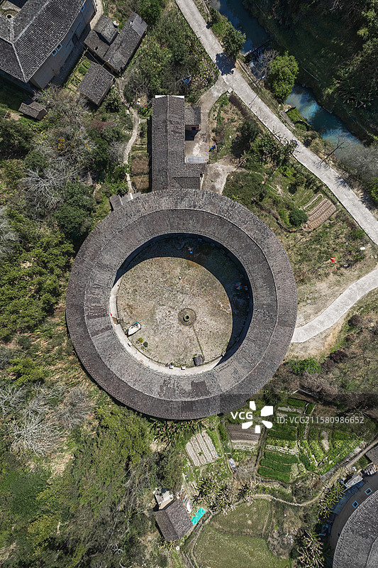 福建漳州南靖河坑土楼建筑图片素材