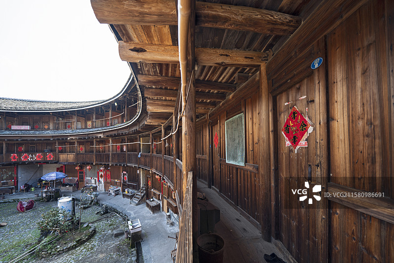 福建漳州南靖河坑土楼建筑图片素材