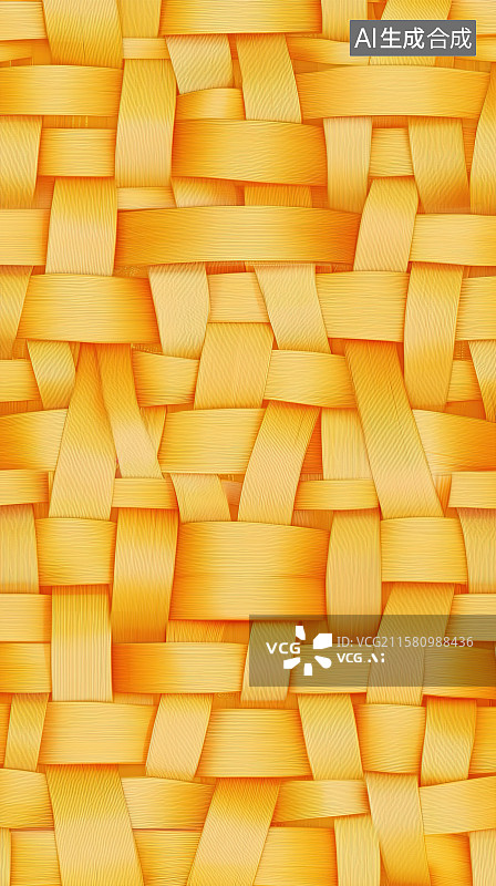 【AI数字艺术】浅黄色编织藤篮藤条表面质感纹理背景图片素材