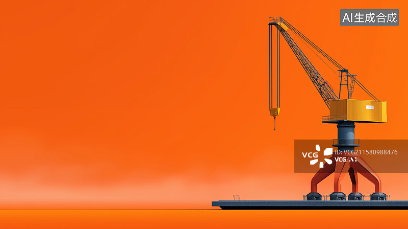 【AI数字艺术】港口物流主题背景——集装箱码头龙门吊图片素材