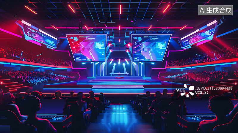 【AI数字艺术】电子竞技比赛场图片素材