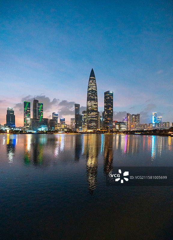 深圳湾城市夜景图片素材