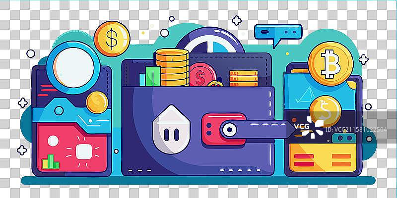 数字钱包数据流图片素材