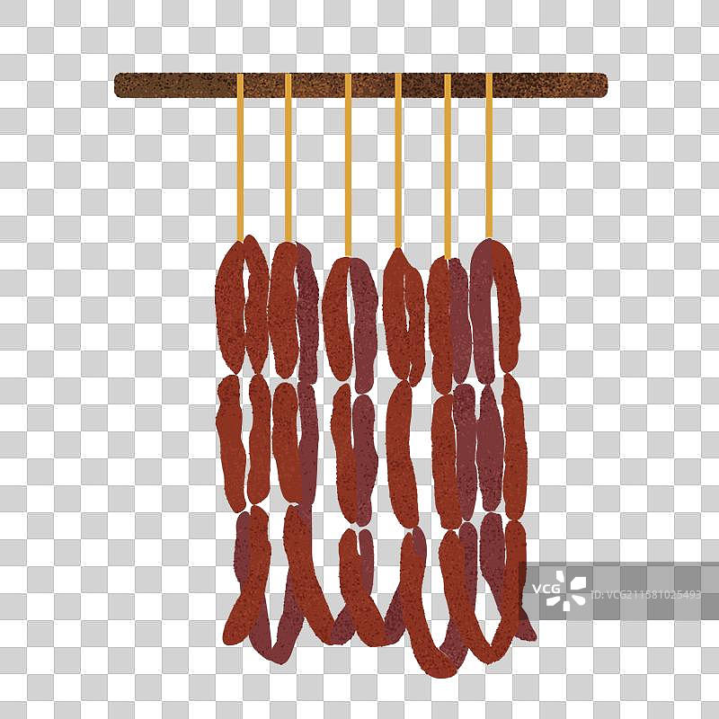 香肠扁平插画图片素材