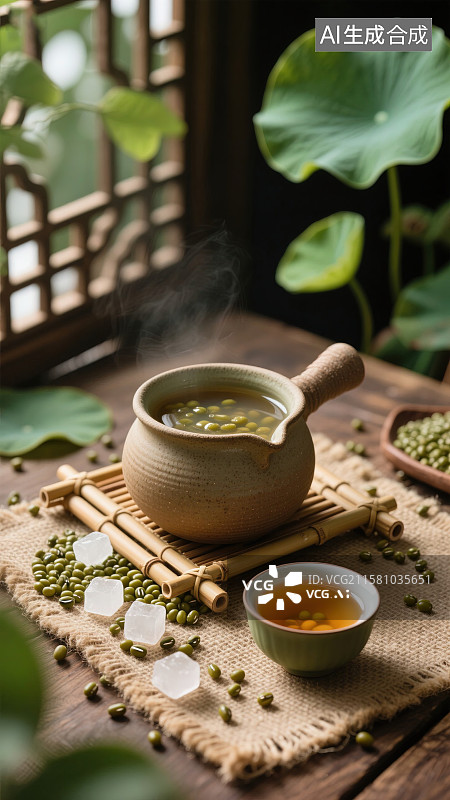 【AI数字艺术】夏日清凉绿豆汤图片素材