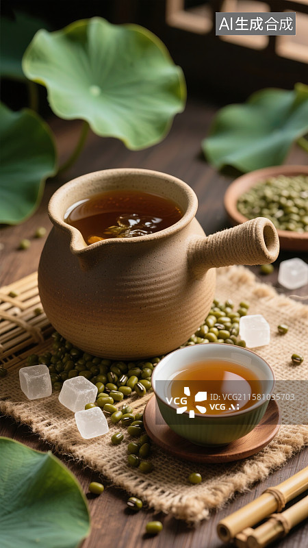 【AI数字艺术】夏日清凉绿豆汤图片素材
