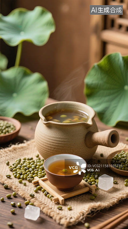 【AI数字艺术】夏日清凉绿豆汤图片素材