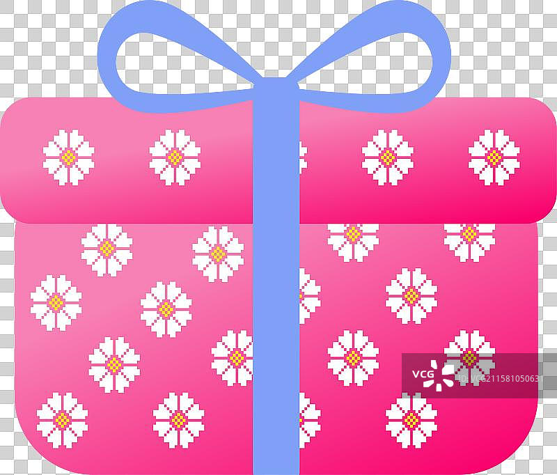 带花的圣诞礼物盒图片素材