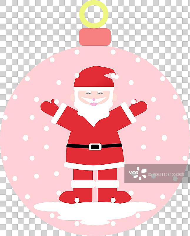 圣诞老人置身于雪球中图片素材