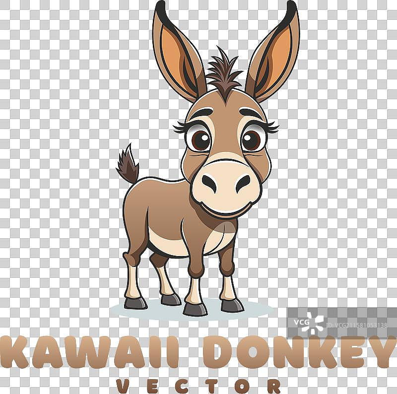 可爱的卡通搞笑大眼睛小驴子图片素材