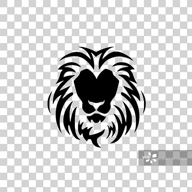 狮子 - 黑白色图片素材