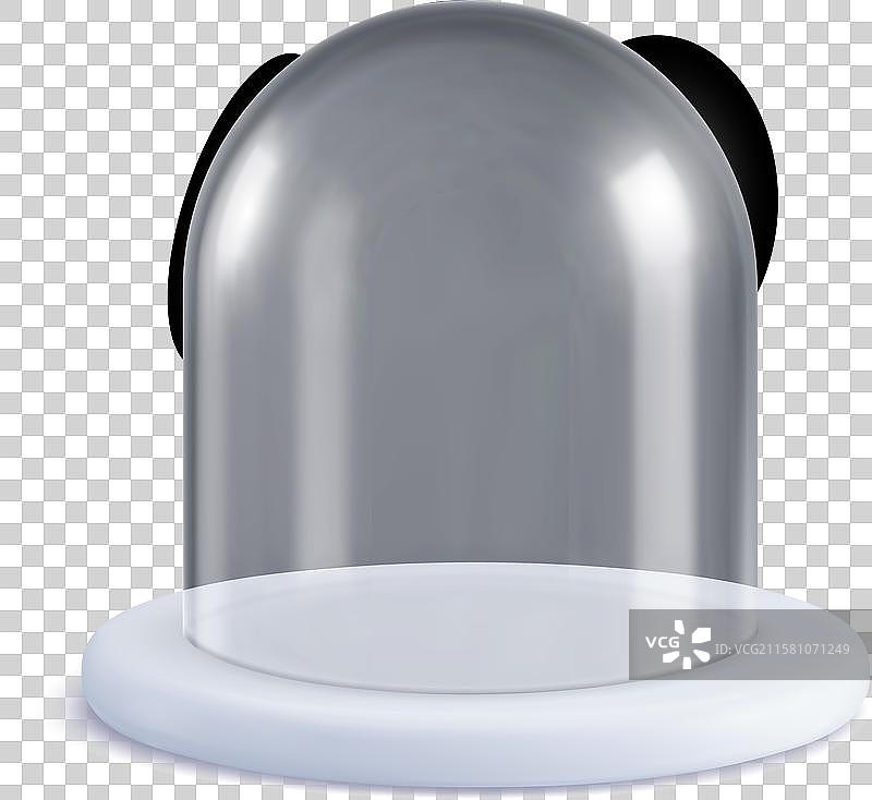 光滑的玻璃圆顶孤立的钟形球体图片素材