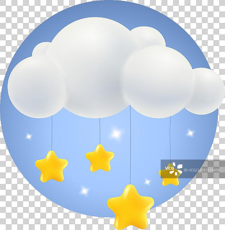 3D风格的星星云彩图片素材