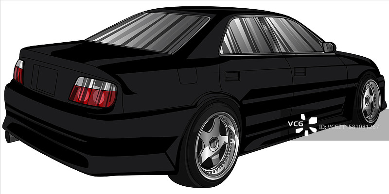 黑色拖曳赛车带有灰色条纹图片素材