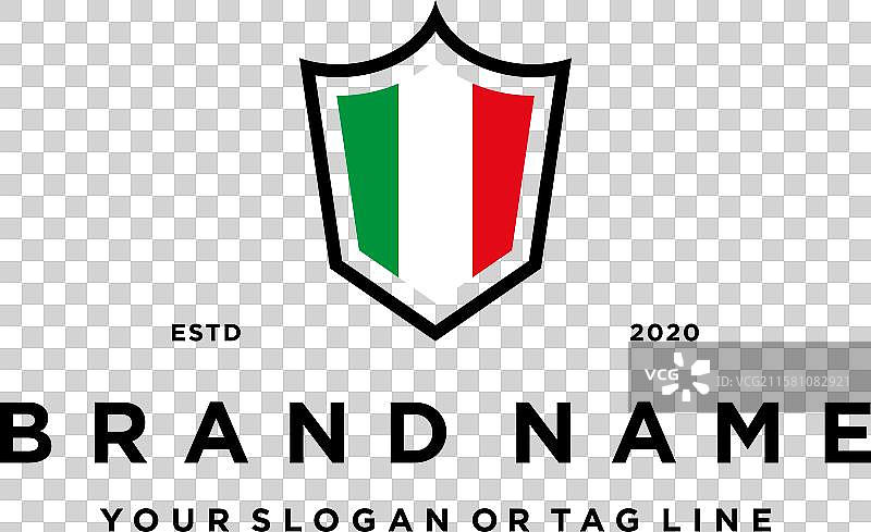 创意意大利国旗盾牌logo设计图片素材