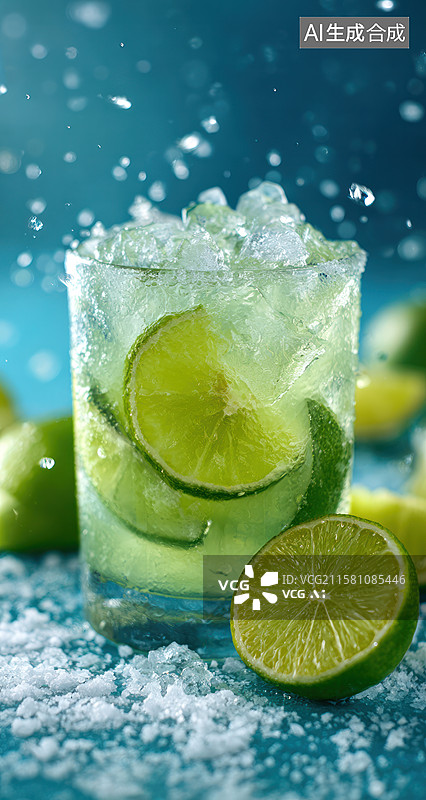 【AI数字艺术】冰镇青柠饮料图片素材