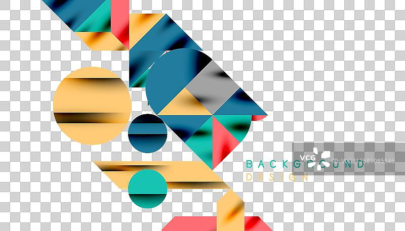 新孟菲斯几何图案与圆形图片素材