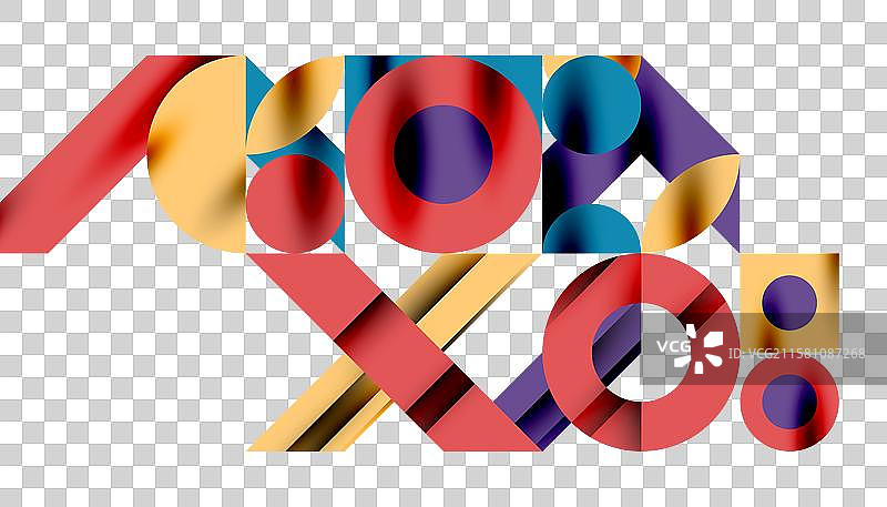 新孟菲斯几何图案与圆形图片素材