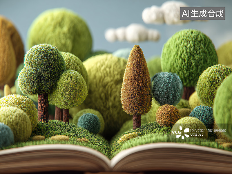 【AI数字艺术】书间萌林：童话立体梦图片素材