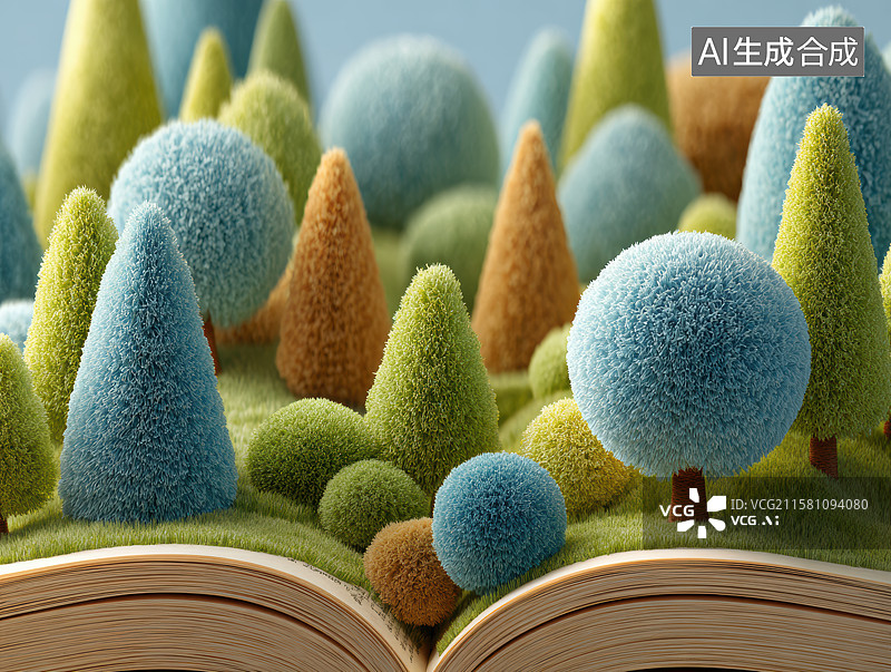 【AI数字艺术】书间萌林：童话立体梦图片素材