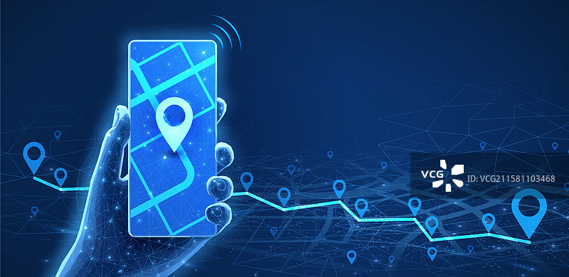 带有地图和标记的手机移动应用GPS图片素材