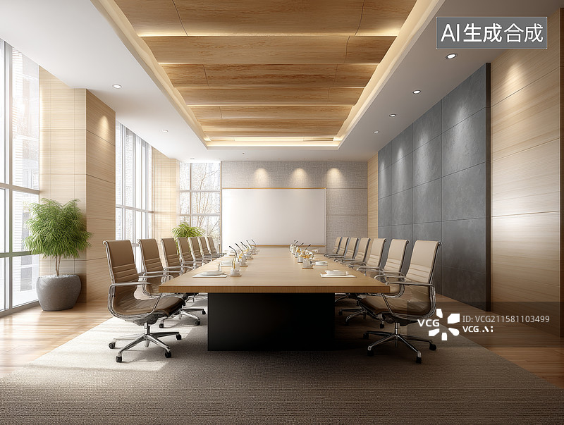 【AI数字艺术】现代简约会议室图片素材
