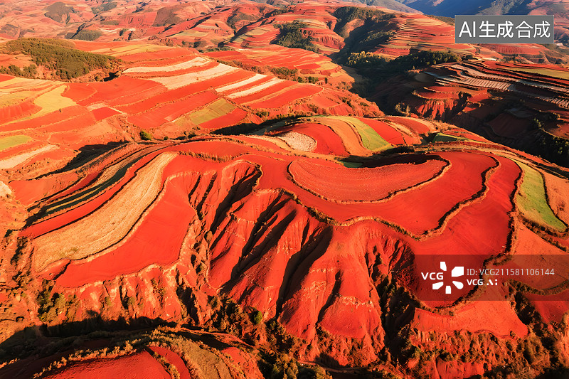 【AI数字艺术】红土地上的绚丽画卷图片素材