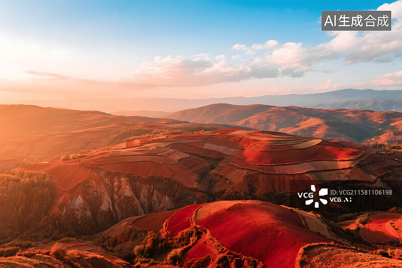 【AI数字艺术】红土地上的绚丽画卷图片素材