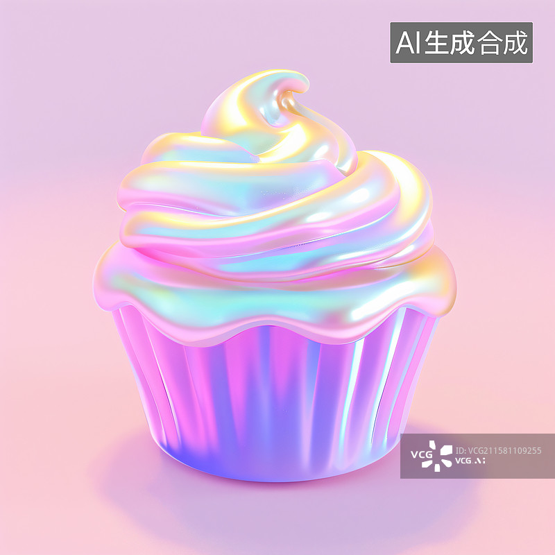 【AI数字艺术】炫彩小蛋糕图片素材