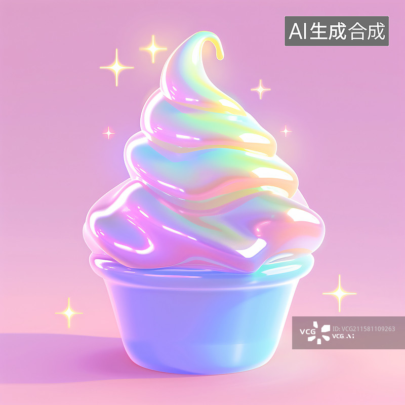 【AI数字艺术】炫彩小蛋糕图片素材