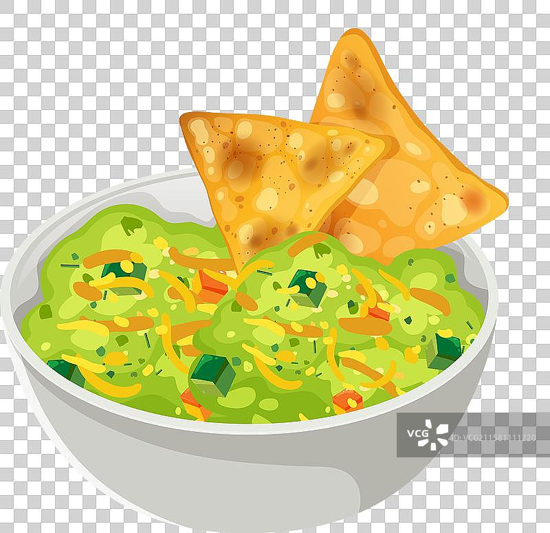 一碗鳄梨酱配玉米片图片素材