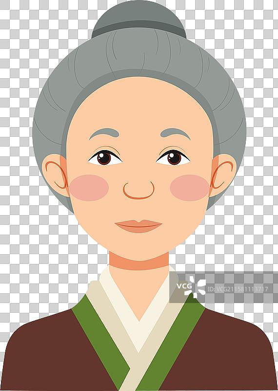 一位有着灰色头发的老年女性图片素材