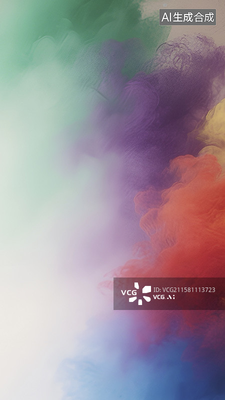 【AI数字艺术】色彩斑斓的抽象烟雾背景图图片素材