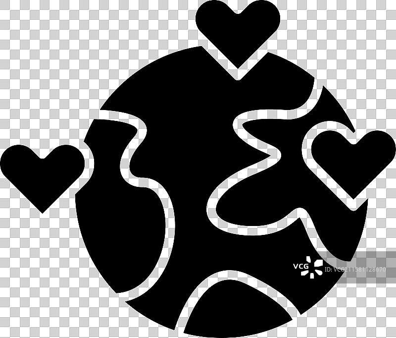 地球爱心图标集 快乐地球日符号图片素材