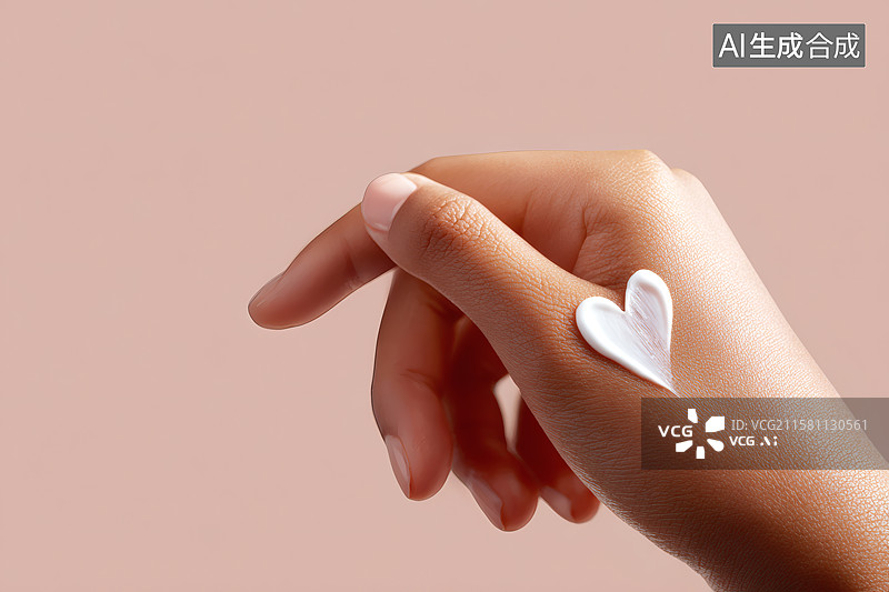 【AI数字艺术】手上成心形的护手霜图片素材