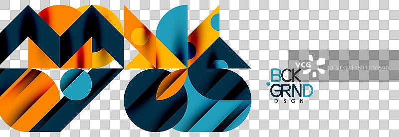 时尚的三角形、线条、圆形元素和圆圈图片素材