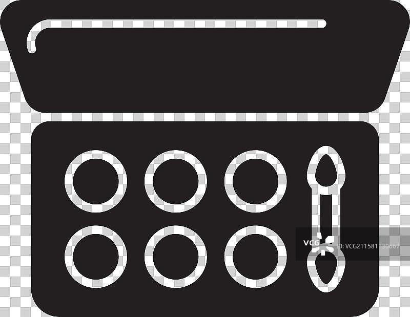 化妆品睫毛阴影图标套件调色板图片素材