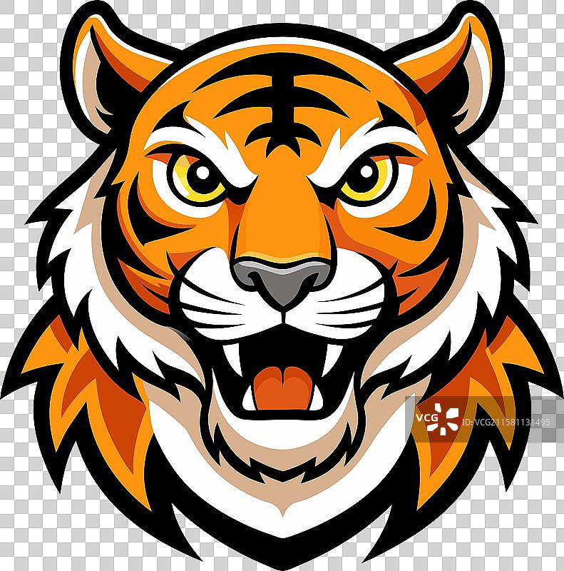 老虎头吉祥物标志设计图片素材