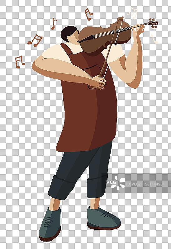 一个拉着小提琴的人图片素材