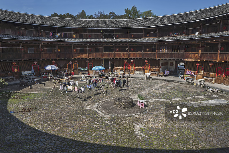 福建漳州南靖河坑土楼建筑图片素材