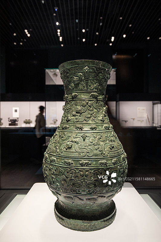 鸟兽龙纹壶 春秋晚期 上海博物馆东馆，1923年山西浑源县李峪村出土图片素材