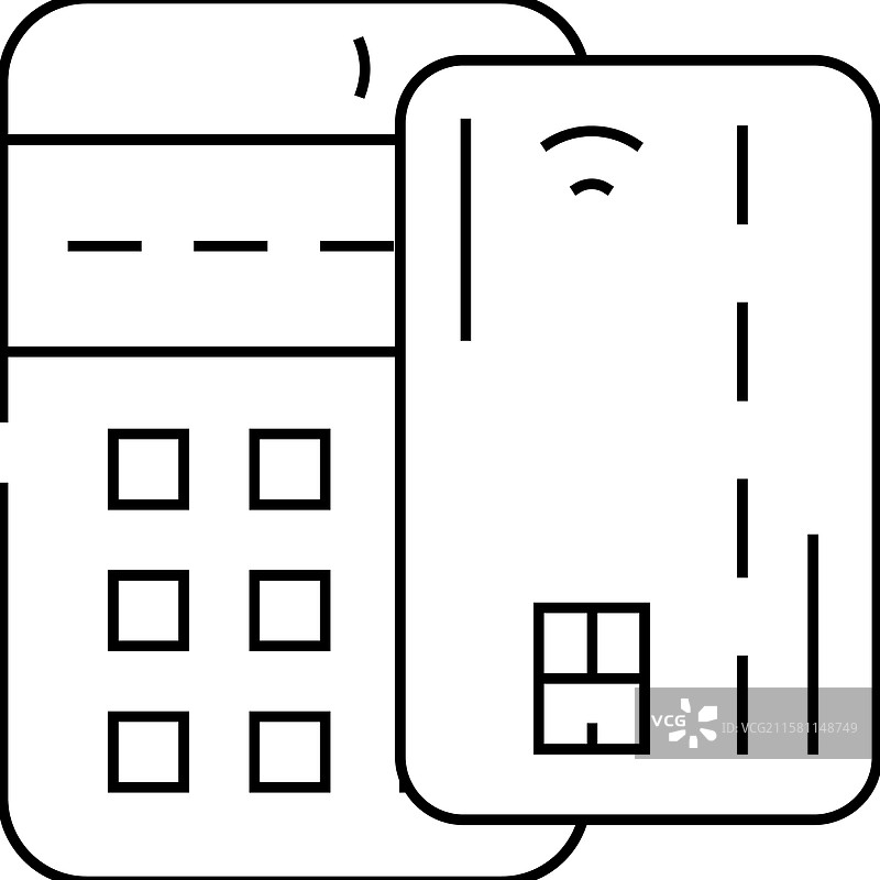 支付卡POS终端线条图标图片素材