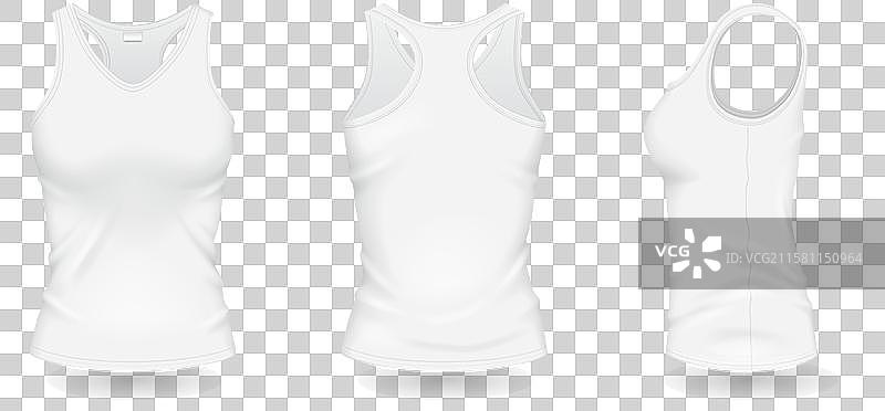 白色女性背心品牌样机套装图片素材