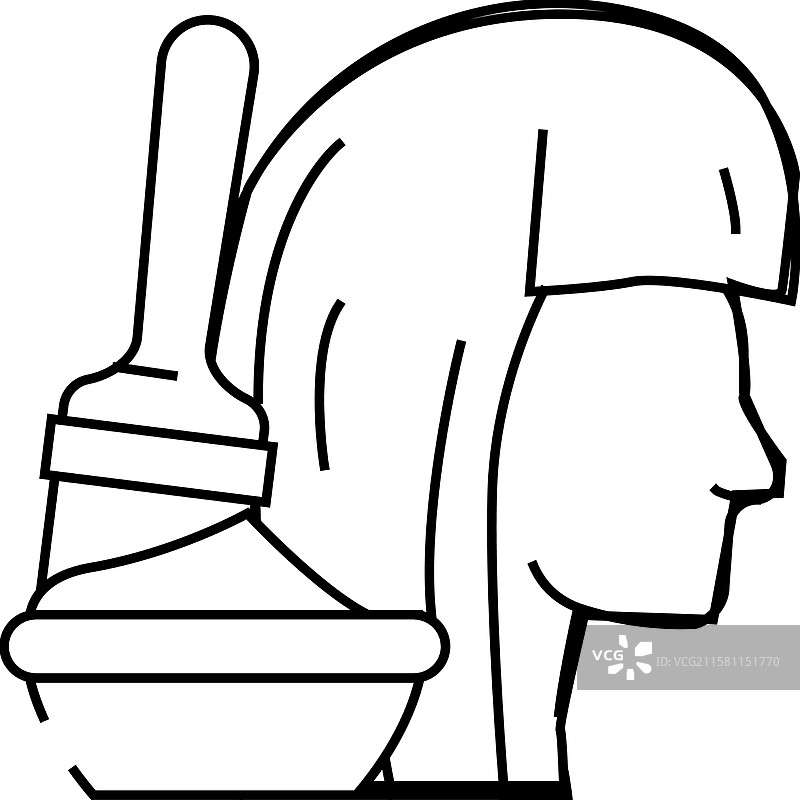 绘画发型线条图标图片素材