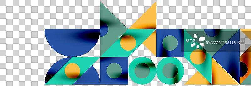 时尚的三角形、线条、圆形元素和圆圈图片素材