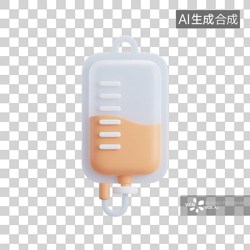 【AI数字艺术】3D输液袋图标图片素材
