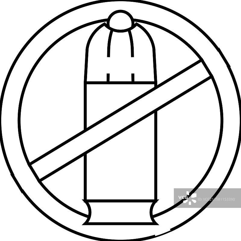禁用武器线条图标图片素材
