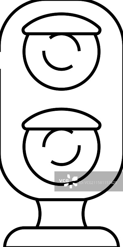 铁路交通信号灯线条图标图片素材